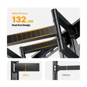 Soporte de Pared MountFTV Full Motion para TV de 37 a 90 Pulgadas, 132 lb y VESA 600x400 miniatura 3